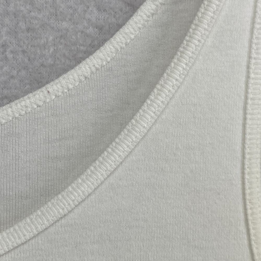EILEEN FISHER Tank Top XL Ribbed Organic Cotton Jersey Cami Slim ScoopNeck White - Picture 6 of 11